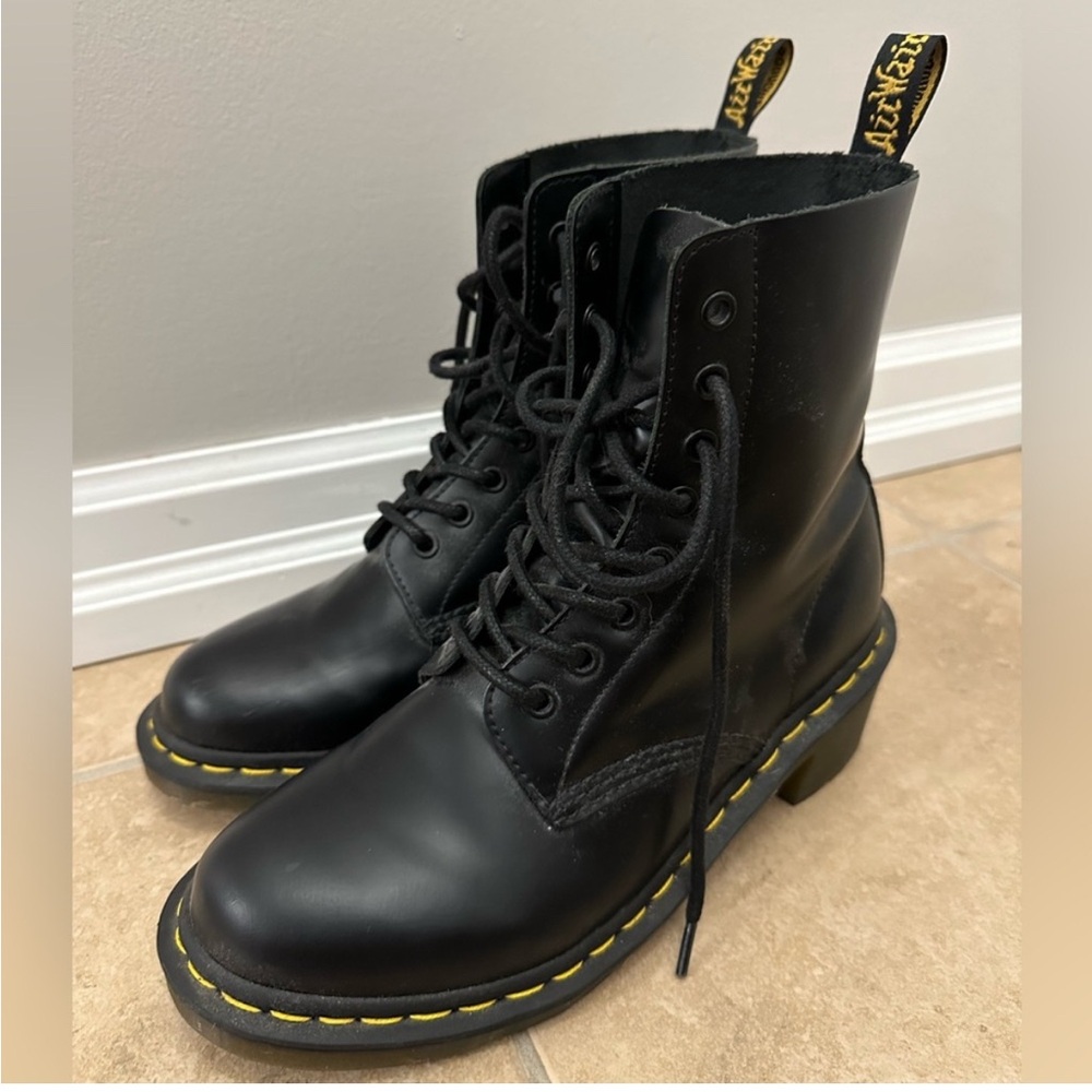 Dr. Martens Black Leather Combat Boots